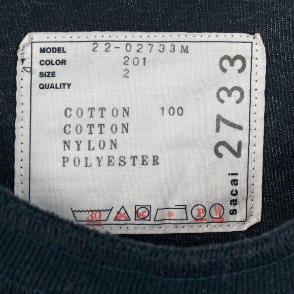 Sacai Navy Cotton-Jersey Layered T-Shirt - Picture 8 of 11